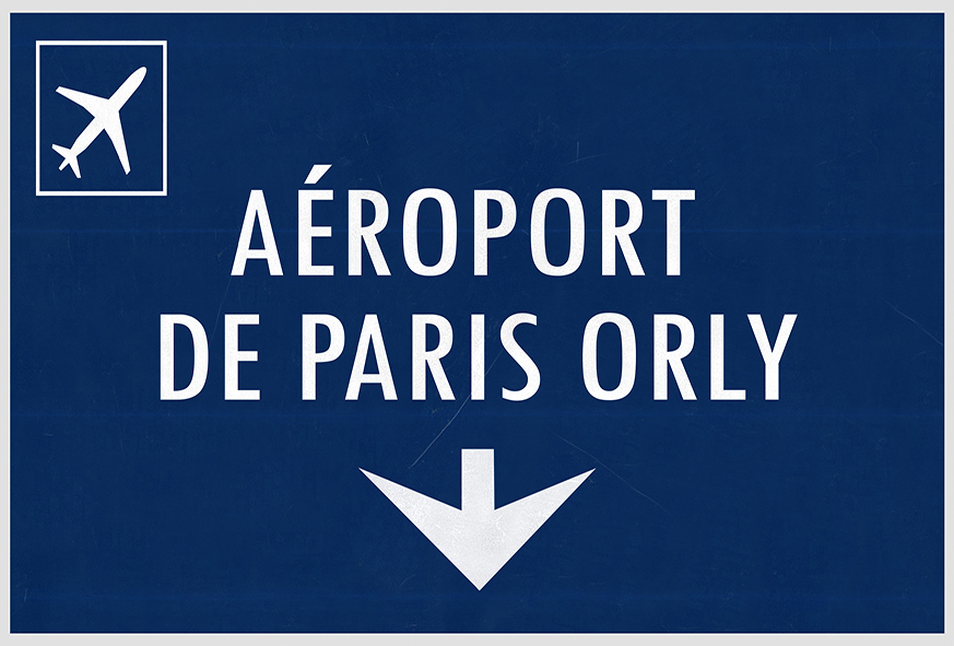 Paris Orly France Airport Highway Sign
