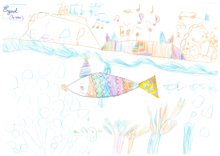 Exposition poisson d'avril -Eyad - 4 ans