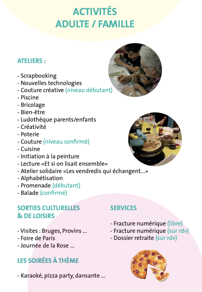 Centre Social Municipal Les Margotins -ozoir-la-Ferrière activités adulte / famille