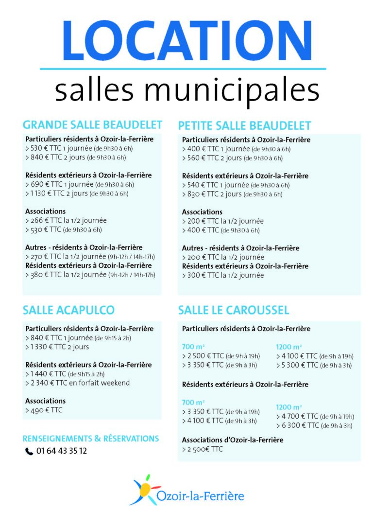 Affiche location salle municipale - 2022