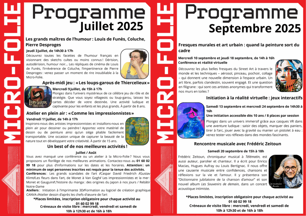 Micro Folie Juillet Aout Septembre