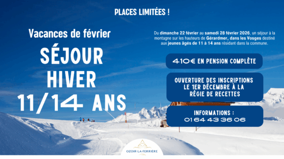 Séjour Ski 2026 : une semaine au cœur des Vosges pour les 11–14 ans