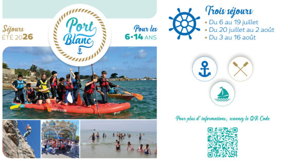 Séjours d’été 2026 à Port-Blanc : inscriptions à partir du 23 mars