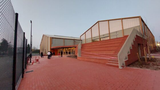 Retour en images : visite de fin de chantier du complexe multiraquettes et escalade