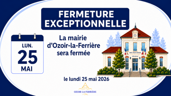 Fermeture exceptionnelle des services municipaux le 25 mai