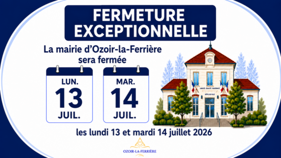 Fermeture exceptionnelle des services municipaux les 13 et 14 juillet