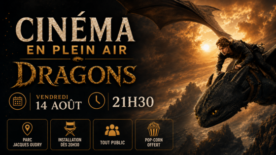 Cinéma en plein air : « Dragons » au parc Jacques Oudry